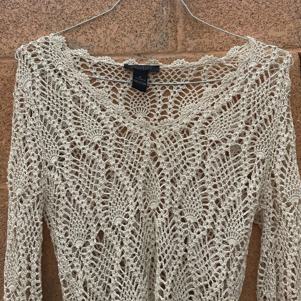 Cottagecore Crochet Beaded Top, size Medium, great condition - Picture 2 of 5